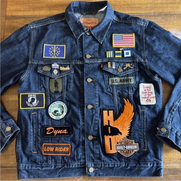 Levi's Other - Levi’s Type 3 507 Denim Trucker Jacket w/ Patches & Handwarmers Harley Davidson